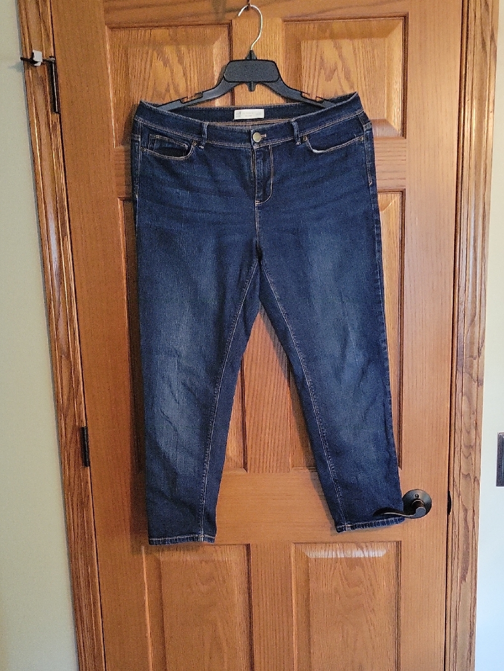 J. Jill Dark Blue Cropped Stretch Jeans